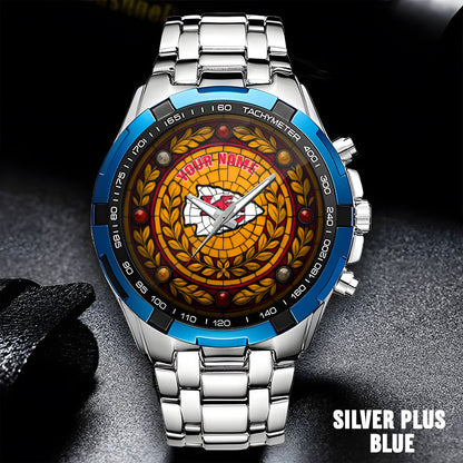 NFL Men Luxury Hand Watch All Colors Custom Any Name Gift For Fans