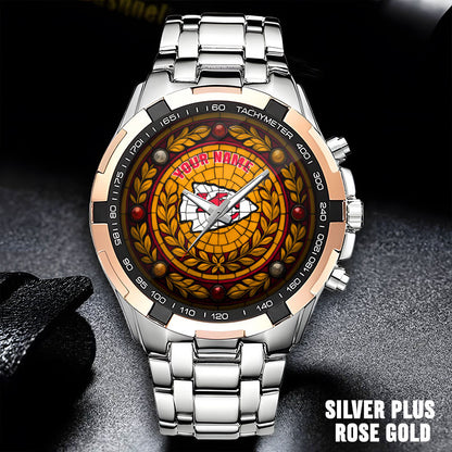 NFL Men Luxury Hand Watch All Colors Custom Any Name Gift For Fans