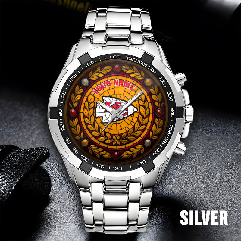 NFL Men Luxury Hand Watch All Colors Custom Any Name Gift For Fans