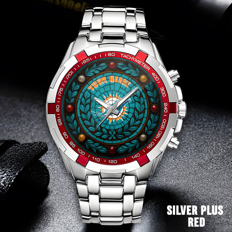 NFL Men Luxury Hand Watch All Colors Custom Any Name Gift For Fans