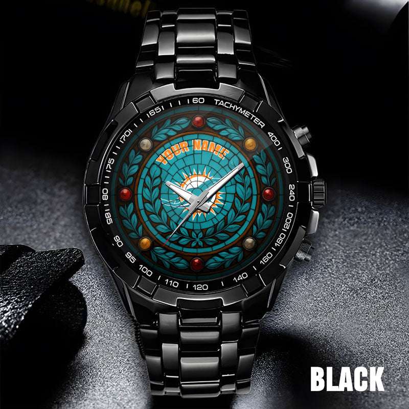 NFL Men Luxury Hand Watch All Colors Custom Any Name Gift For Fans