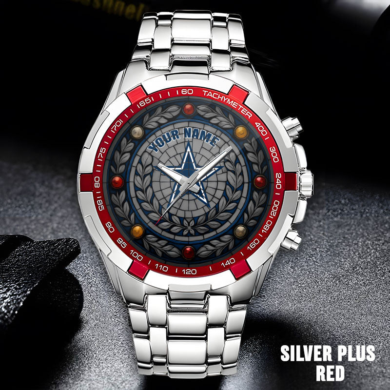 NFL Men Luxury Hand Watch All Colors Custom Any Name Gift For Fans