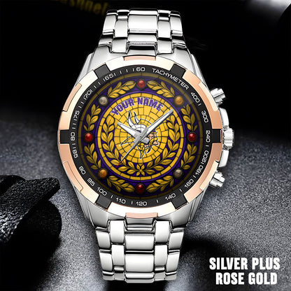 NFL Men Luxury Hand Watch All Colors Custom Any Name Gift For Fans