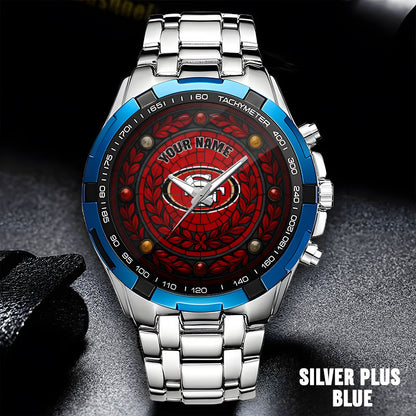 NFL Men Luxury Hand Watch All Colors Custom Any Name Gift For Fans