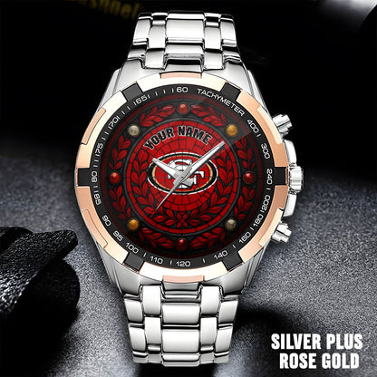 NFL Men Luxury Hand Watch All Colors Custom Any Name Gift For Fans
