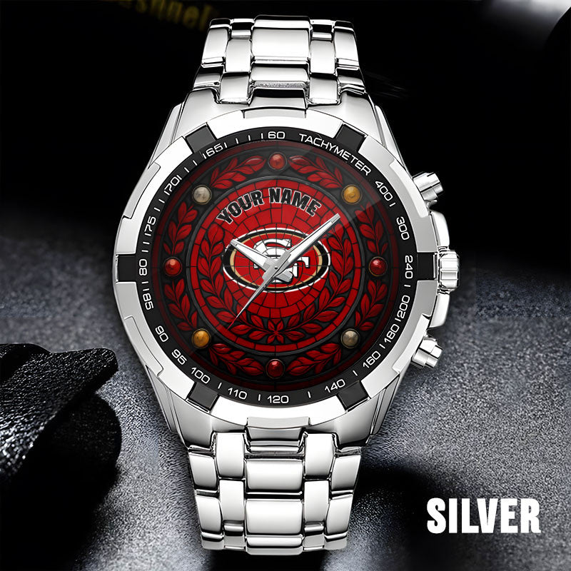 NFL Men Luxury Hand Watch All Colors Custom Any Name Gift For Fans