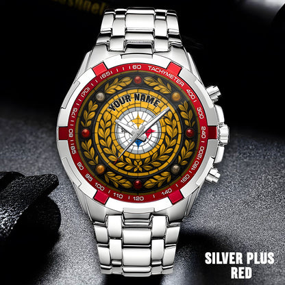 NFL Men Luxury Hand Watch All Colors Custom Any Name Gift For Fans
