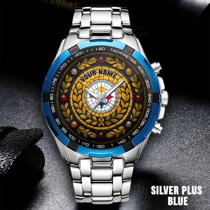 NFL Men Luxury Hand Watch All Colors Custom Any Name Gift For Fans