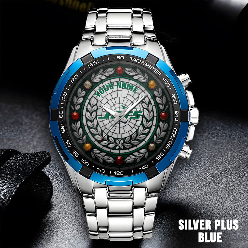 NFL Men Luxury Hand Watch All Colors Custom Any Name Gift For Fans