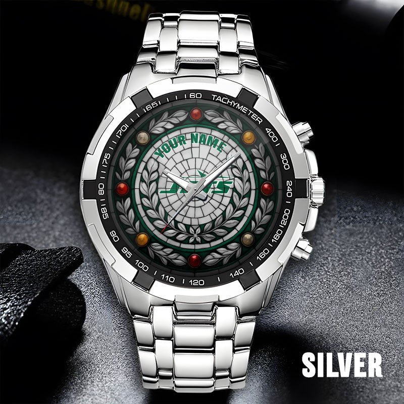 NFL Men Luxury Hand Watch All Colors Custom Any Name Gift For Fans