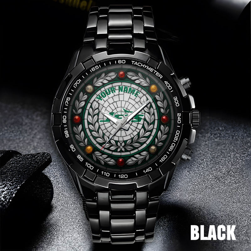 NFL Men Luxury Hand Watch All Colors Custom Any Name Gift For Fans