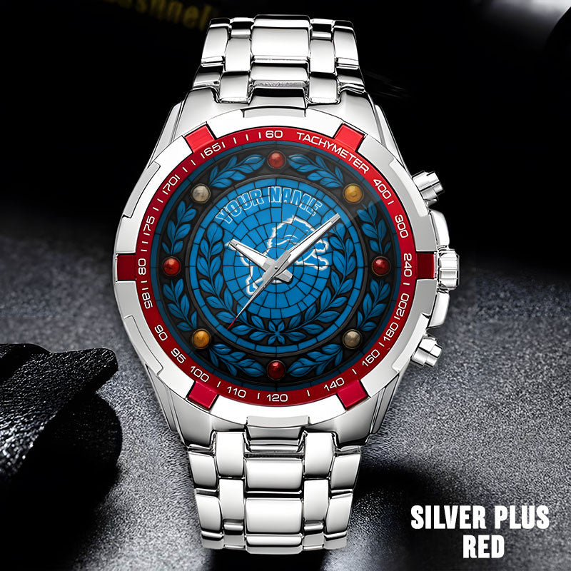 NFL Men Luxury Hand Watch All Colors Custom Any Name Gift For Fans