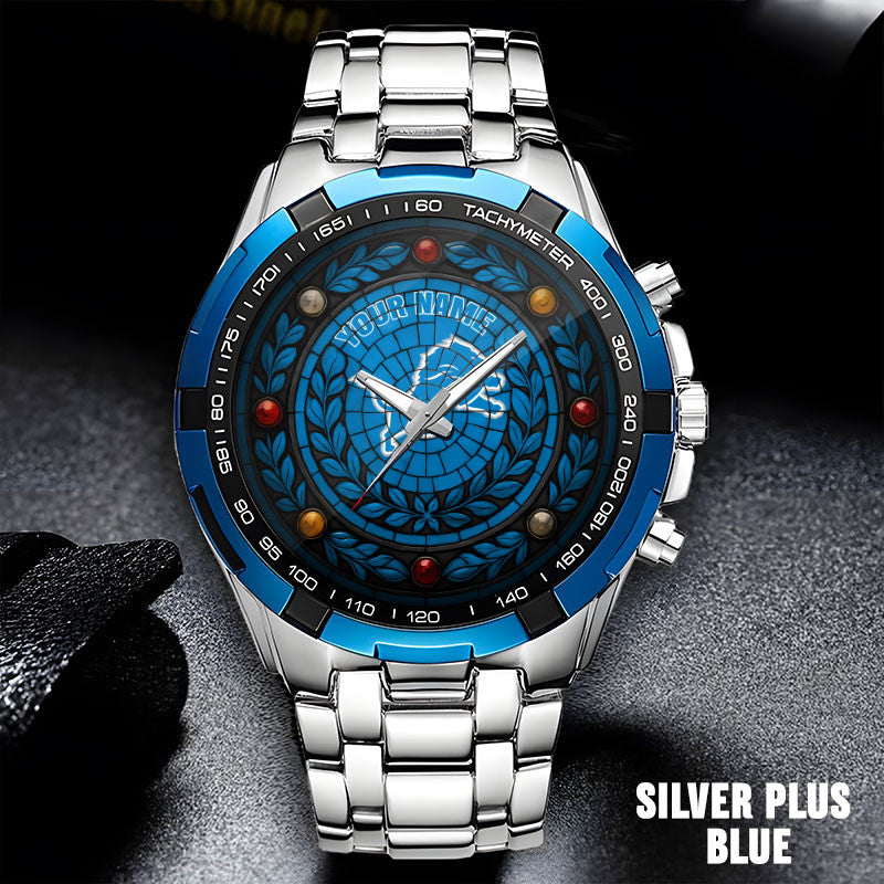 NFL Men Luxury Hand Watch All Colors Custom Any Name Gift For Fans