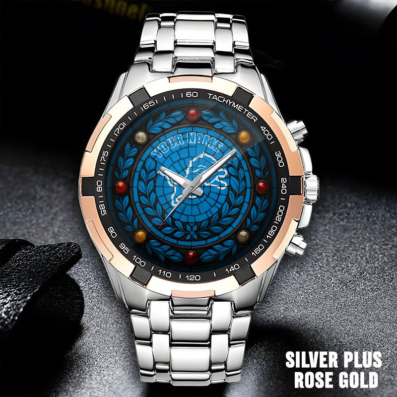 NFL Men Luxury Hand Watch All Colors Custom Any Name Gift For Fans