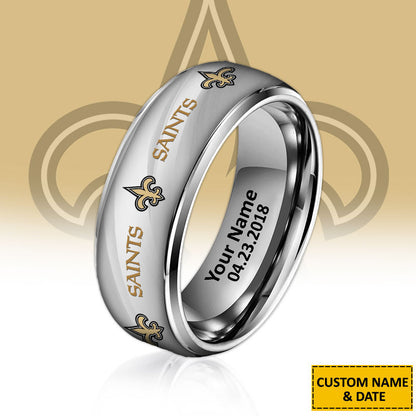 NFL New Style Ring All Team Personalized Name And Date Gift For Fans