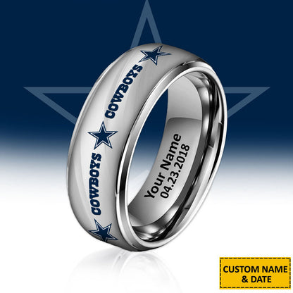 NFL New Style Ring All Team Personalized Name And Date Gift For Fans