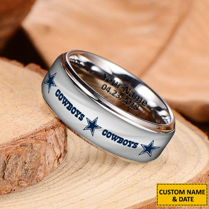 NFL New Style Ring All Team Personalized Name And Date Gift For Fans