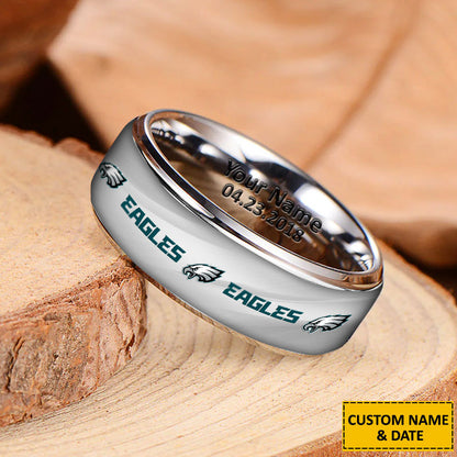 NFL New Style Ring All Team Personalized Name And Date Gift For Fans