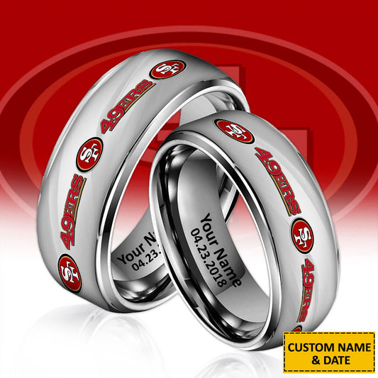 NFL New Style Ring All Team Personalized Name And Date Gift For Fans
