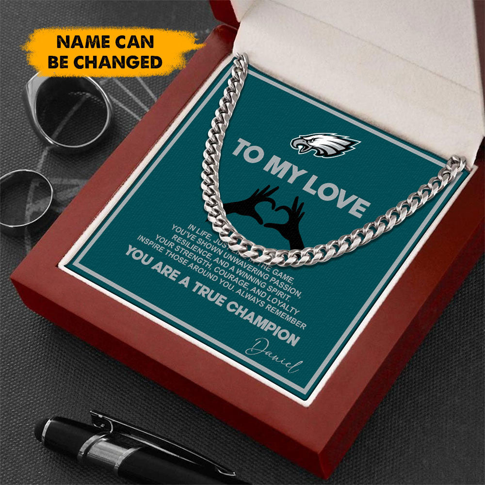 NFL Men Necklace Full Luxury Box Gifts Custom Any Name Gift For Fans