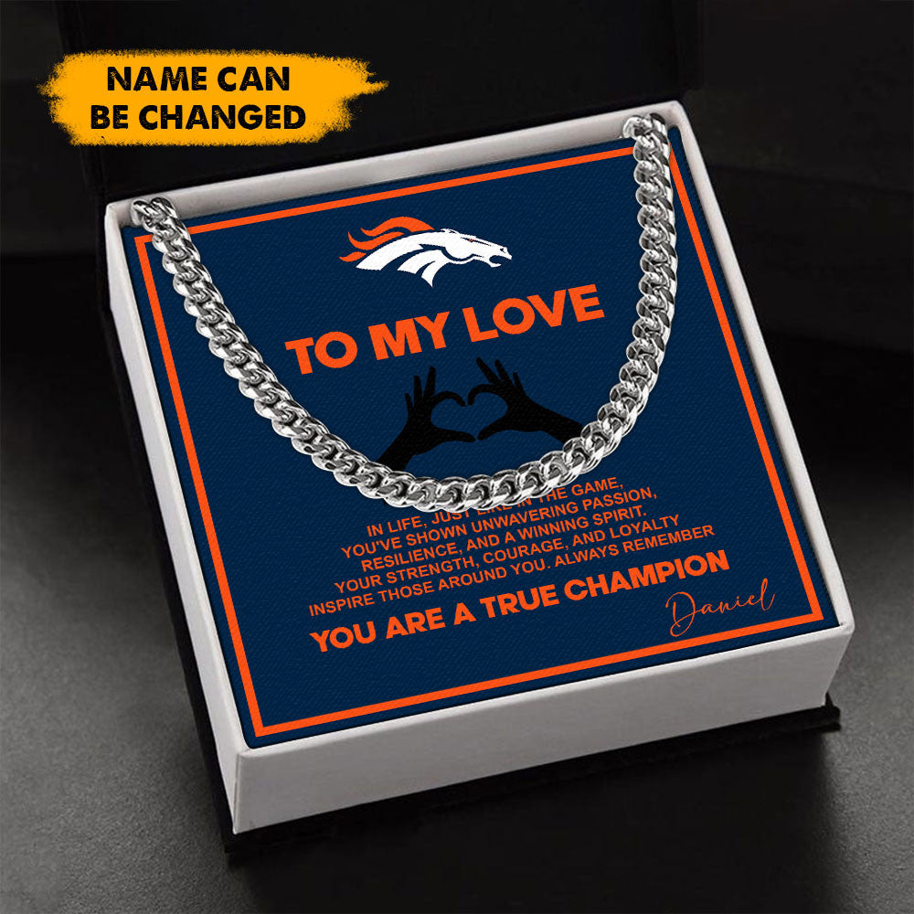 NFL Men Necklace Full Luxury Box Gifts Custom Any Name Gift For Fans