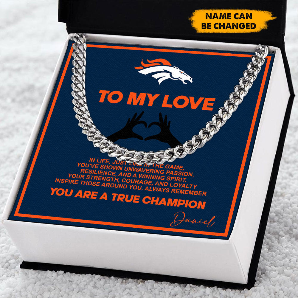 NFL Men Necklace Full Luxury Box Gifts Custom Any Name Gift For Fans