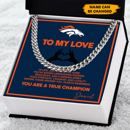 NFL Men Necklace Full Luxury Box Gifts Custom Any Name Gift For Fans