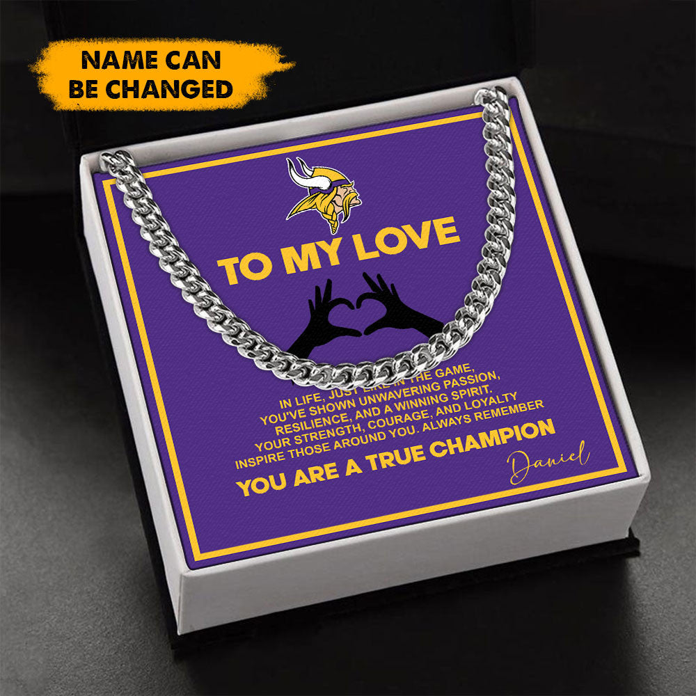 NFL Men Necklace Full Luxury Box Gifts Custom Any Name Gift For Fans