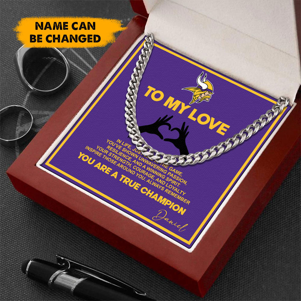 NFL Men Necklace Full Luxury Box Gifts Custom Any Name Gift For Fans