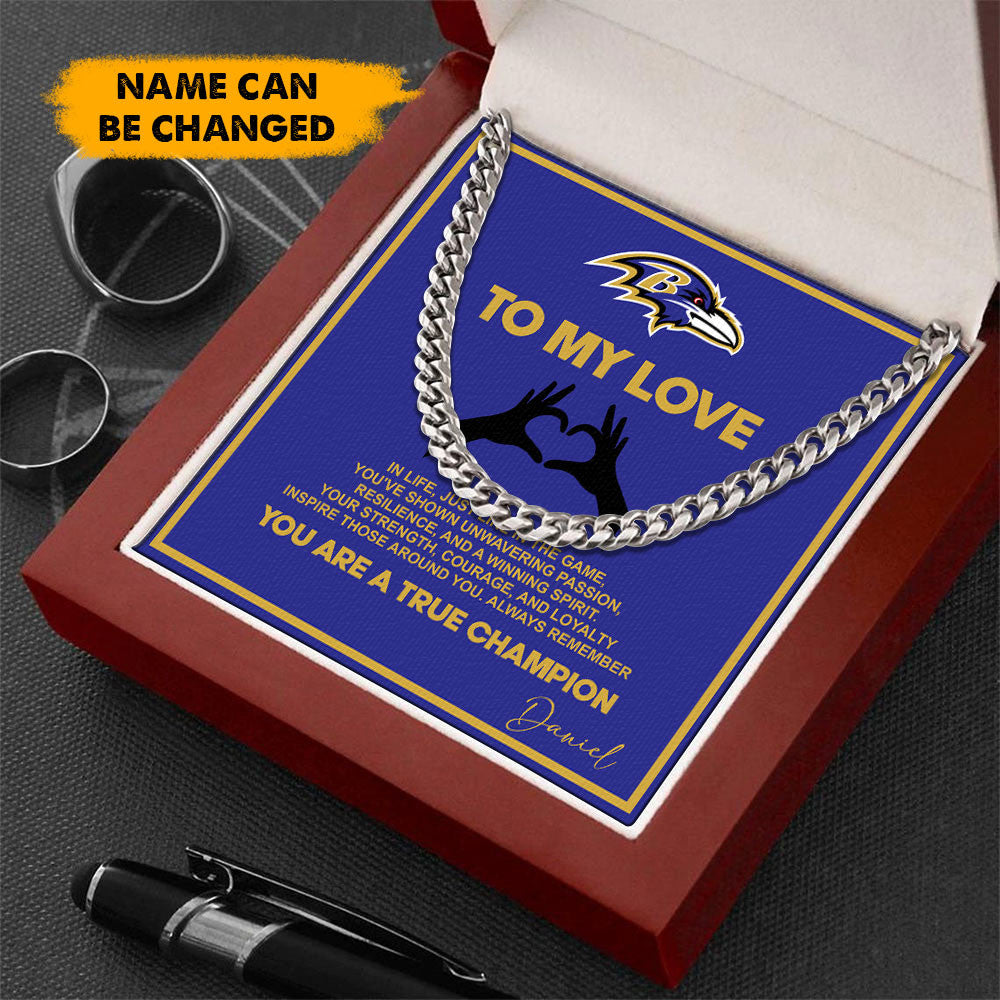 NFL Men Necklace Full Luxury Box Gifts Custom Any Name Gift For Fans