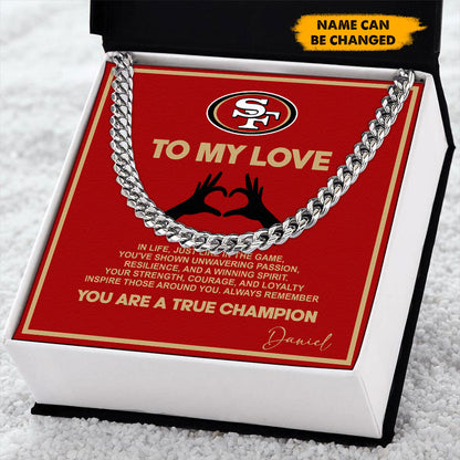 NFL Men Necklace Full Luxury Box Gifts Custom Any Name Gift For Fans