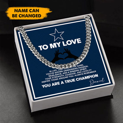 NFL Men Necklace Full Luxury Box Gifts Custom Any Name Gift For Fans