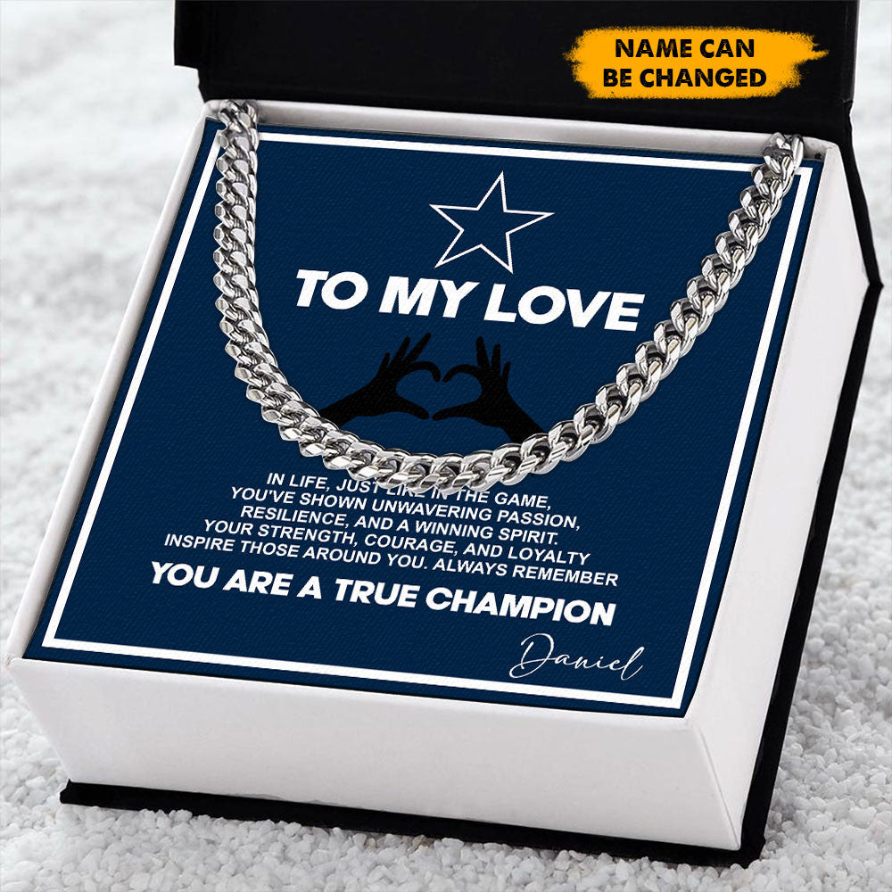 NFL Men Necklace Full Luxury Box Gifts Custom Any Name Gift For Fans