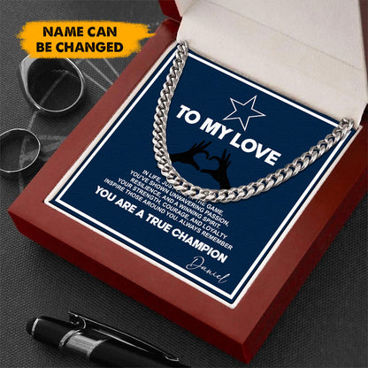 NFL Men Necklace Full Luxury Box Gifts Custom Any Name Gift For Fans