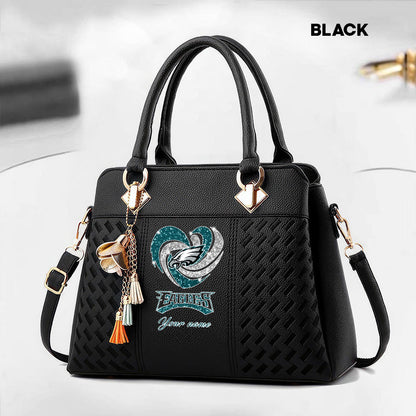 NFL New Heart Deluxe Handbag All Teams Custom Any Name Gift For Fans