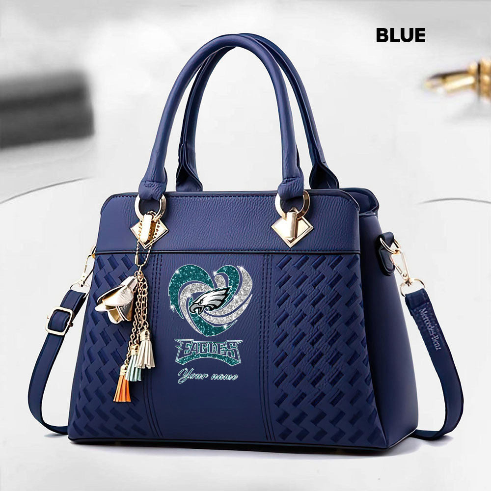 NFL New Heart Deluxe Handbag All Teams Custom Any Name Gift For Fans