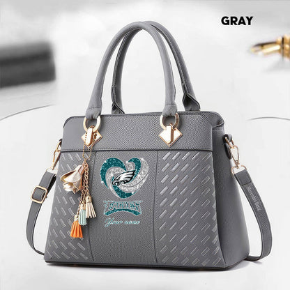 NFL New Heart Deluxe Handbag All Teams Custom Any Name Gift For Fans