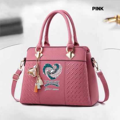 NFL New Heart Deluxe Handbag All Teams Custom Any Name Gift For Fans