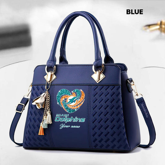 NFL New Heart Deluxe Handbag All Teams Custom Any Name Gift For Fans