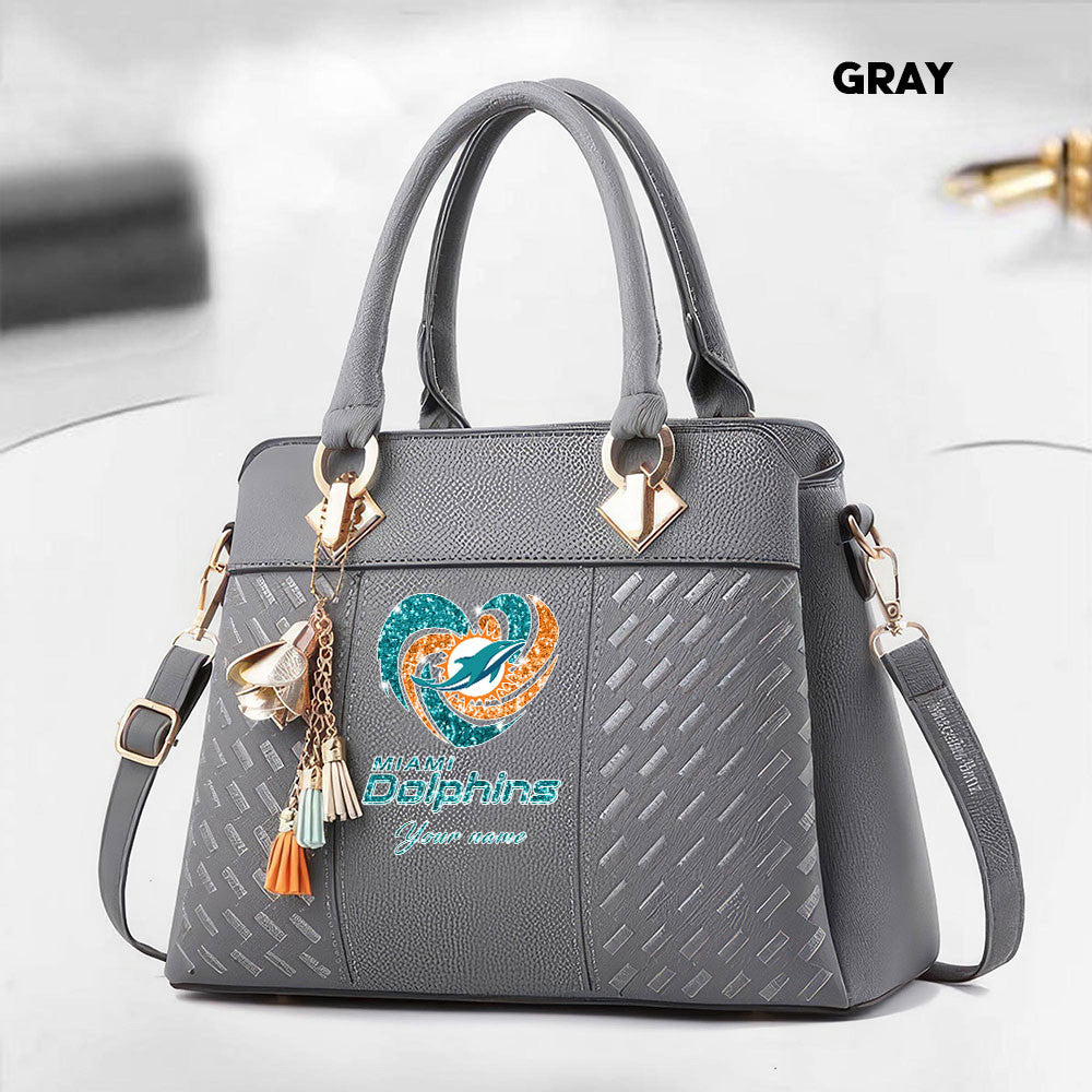 NFL New Heart Deluxe Handbag All Teams Custom Any Name Gift For Fans