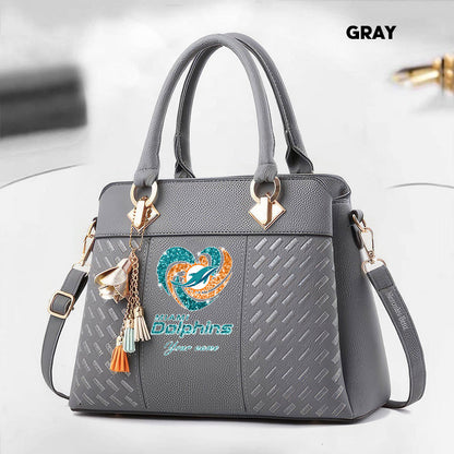 NFL New Heart Deluxe Handbag All Teams Custom Any Name Gift For Fans