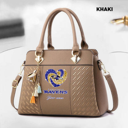 NFL New Heart Deluxe Handbag All Teams Custom Any Name Gift For Fans
