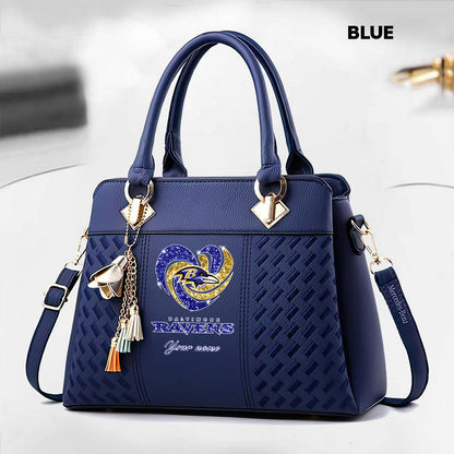 NFL New Heart Deluxe Handbag All Teams Custom Any Name Gift For Fans