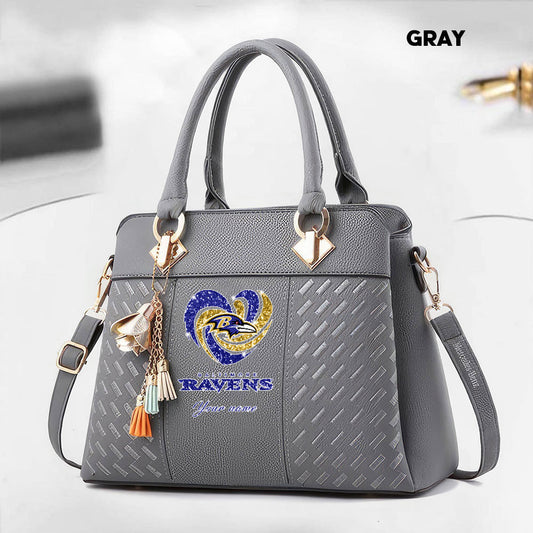 NFL New Heart Deluxe Handbag All Teams Custom Any Name Gift For Fans