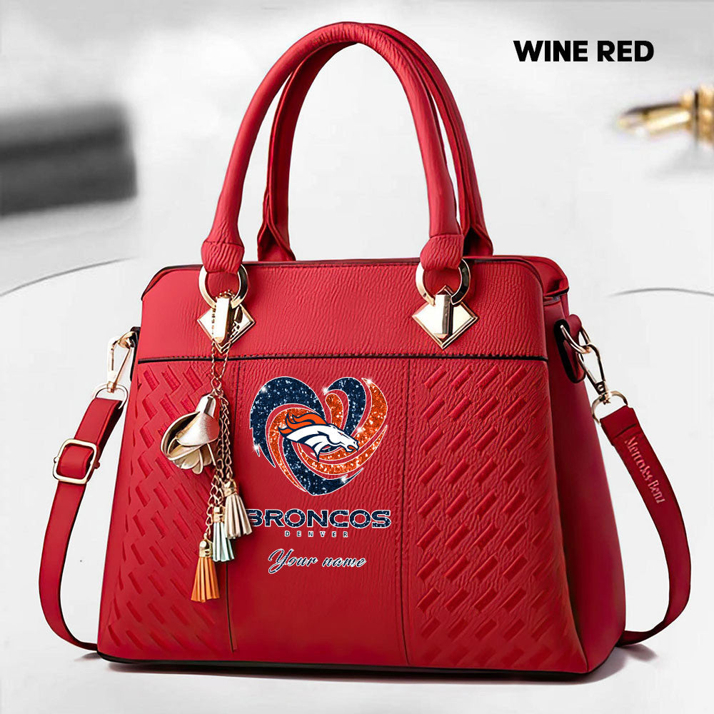 NFL New Heart Deluxe Handbag All Teams Custom Any Name Gift For Fans