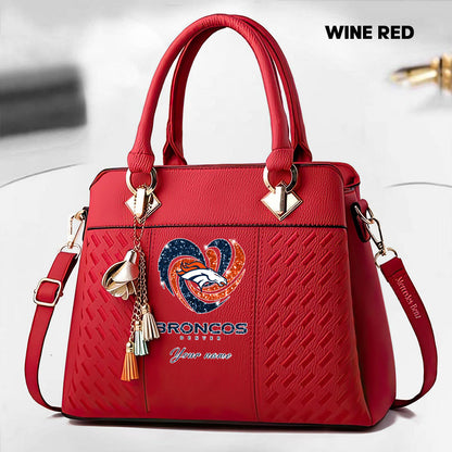NFL New Heart Deluxe Handbag All Teams Custom Any Name Gift For Fans