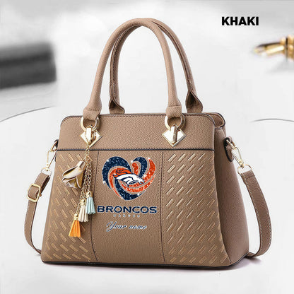 NFL New Heart Deluxe Handbag All Teams Custom Any Name Gift For Fans