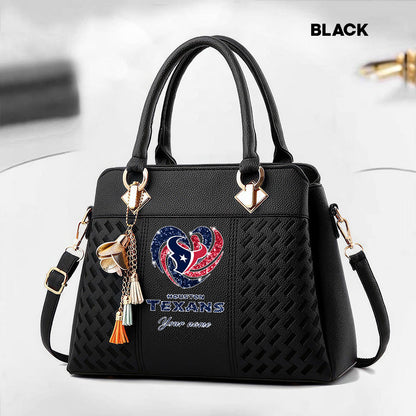 NFL New Heart Deluxe Handbag All Teams Custom Any Name Gift For Fans