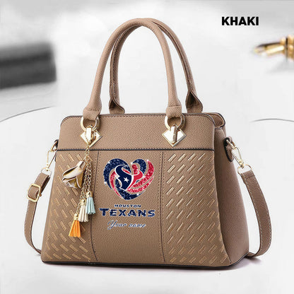 NFL New Heart Deluxe Handbag All Teams Custom Any Name Gift For Fans