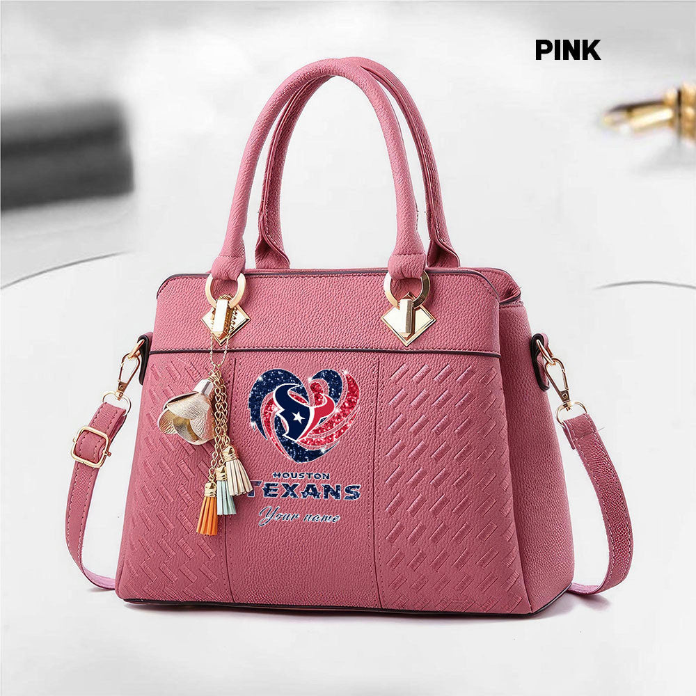 NFL New Heart Deluxe Handbag All Teams Custom Any Name Gift For Fans